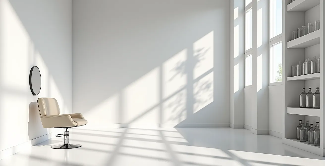 Vue d'ensemble d'un salon de coiffure pendant une consultation personnalisée
